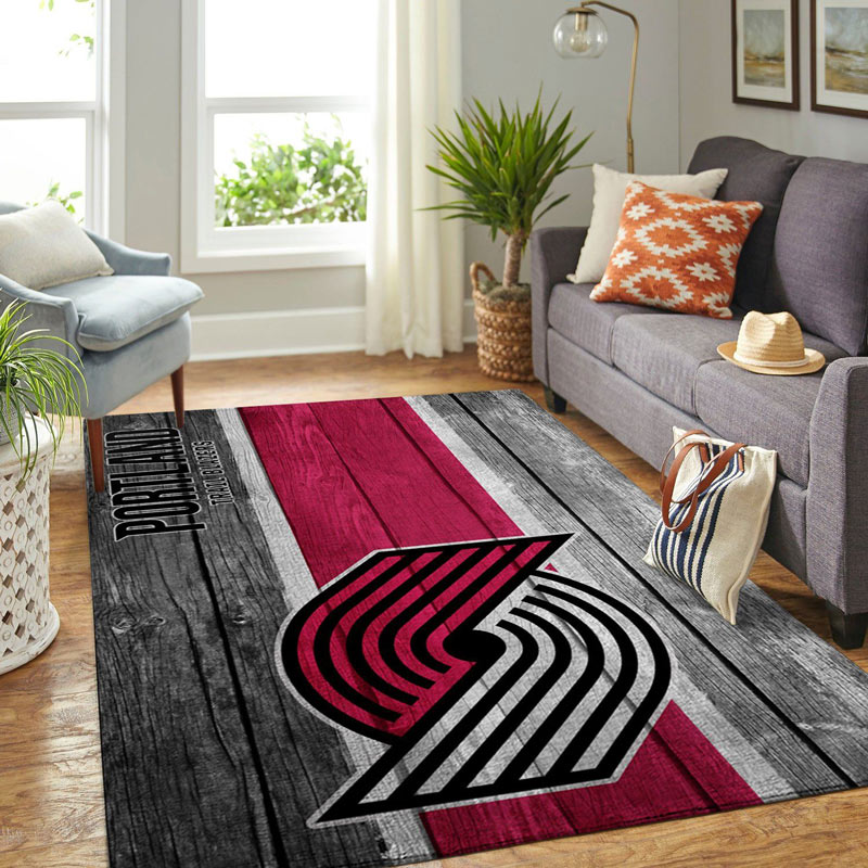 Portland Trail Blazers Area Rug NBA Area Rug Dining Room Rugs Indoor Rugs Rectangle Carpet