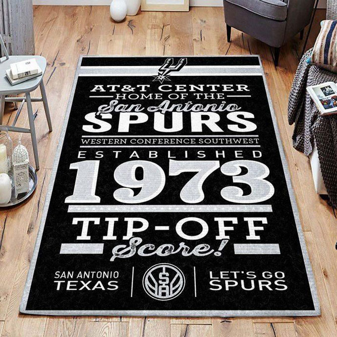 San Antonio Spurs Area Rug NBA Area Rug Dining Room Rug Indoor Rug Rectangle Carpet
