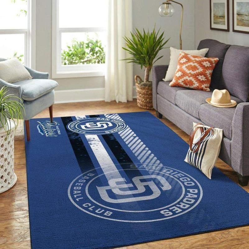 San Diego Padres Area Rug MLB Area Rug Bathroom Rug Indoor Rugs Rectangle Carpet