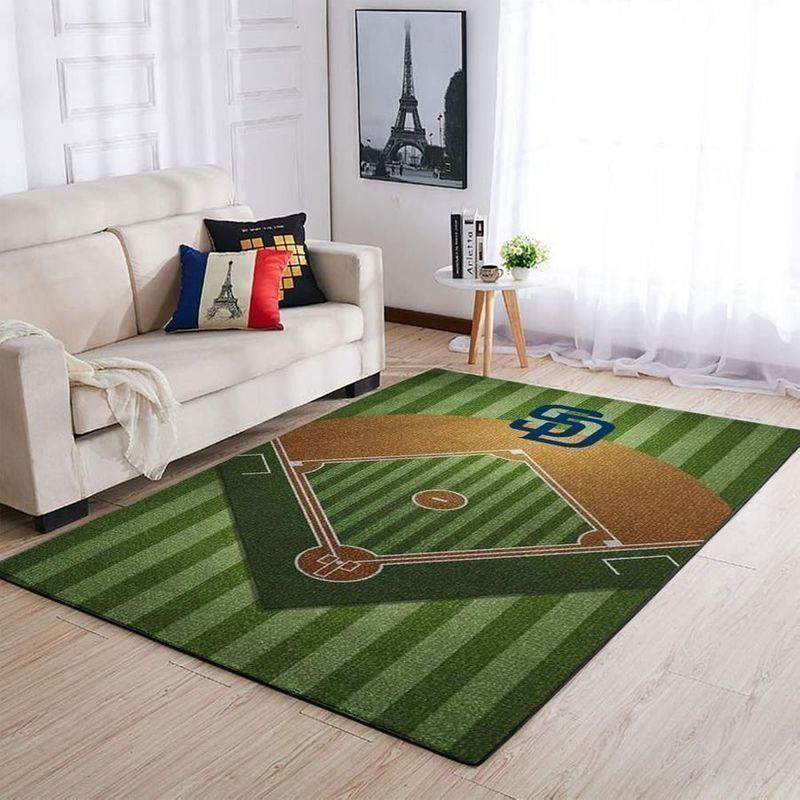 San Diego Padres Area Rug MLB Area Rug Bathroom Rug Indoor Indoor Rug Rectangle Carpet