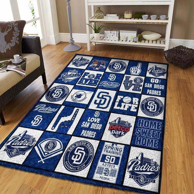 San Diego Padres Area Rug MLB Area Rug Kitchen Rug Indoor Indoor Rug Rectangle Carpet