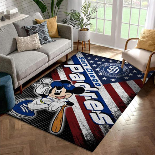 San Diego Padres Rug MLB Area Rug Dining Room Rug Indoor Rugs Rectangle Carpet