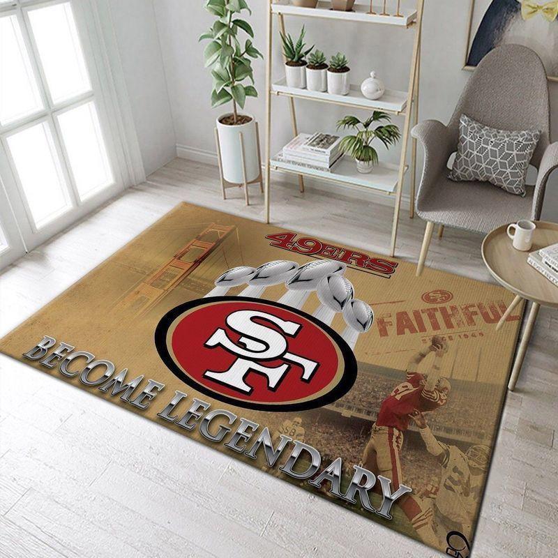San Francisco 49ers Rug NFL Area Rug Dining Room Rug Indoor Rugs Rectangle Carpet