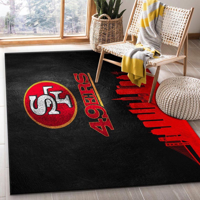 San Francisco 49ers Area Rug NFL Area Rug Living Room Rug Indoor Rugs Rectangle Carpet