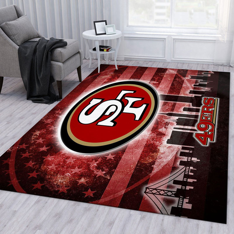 San Francisco 49ers Area Rug NFL Area Rug Bathroom Rugs Indoor Rug Rectangle Carpet