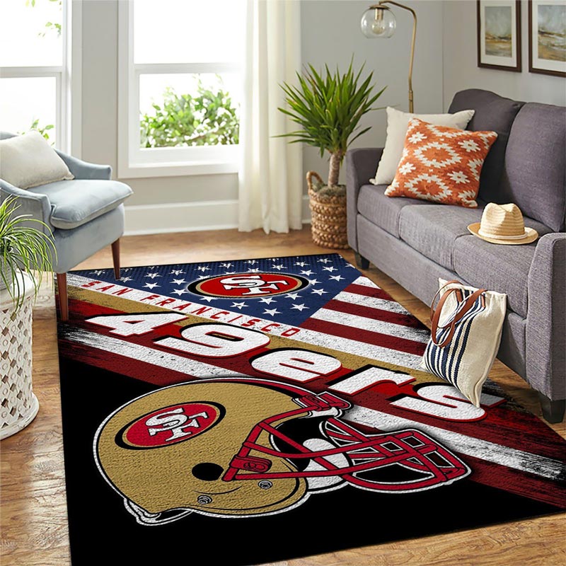 San Francisco 49ers Area Rug NFL Area Rug Living Room Area Rug Indoor Rug Rectangle Carpet