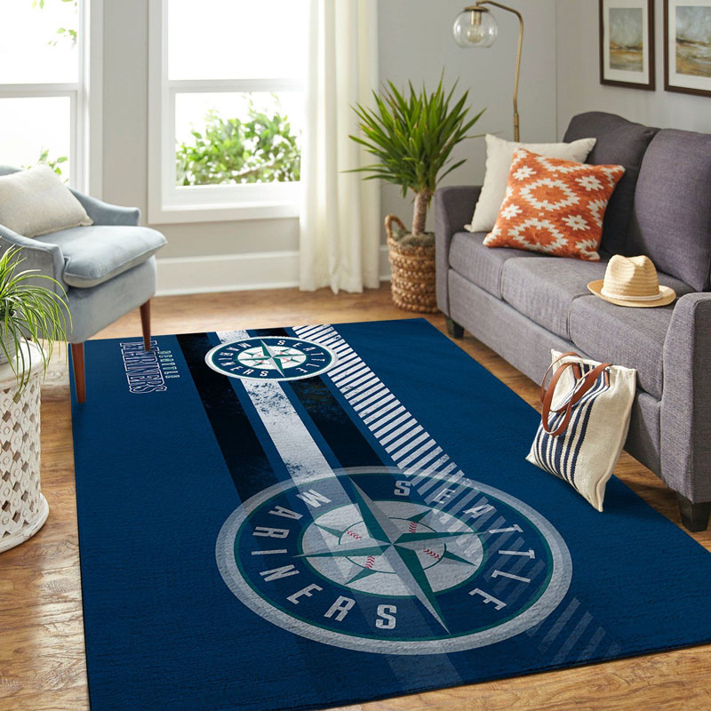 Seattle Mariners Area Rug MLB Area Rug Kitchen Rug Indoor Rugs Rectangle Carpet
