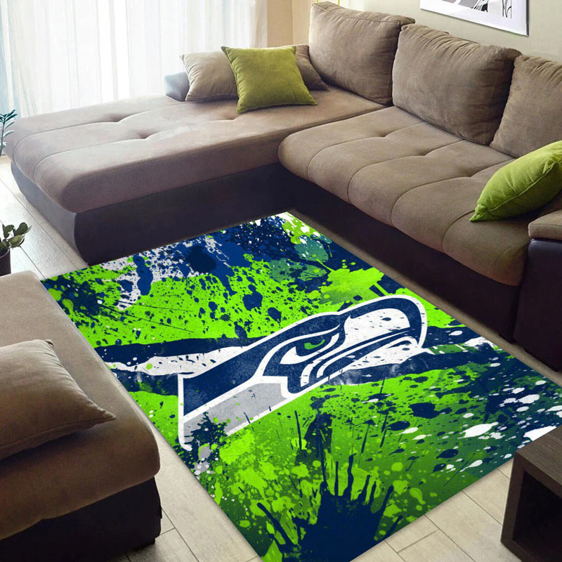 Seattle Seahawks Area Rug NFL Area Rug Bathroom Rugs Indoor Rugs Rectangle Carpet