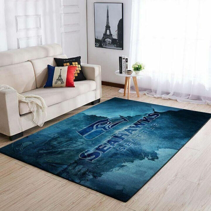 Seattle Seahawks Rug NFL Area Rug Living Room Rug Indoor Rug Rectangle Carpet