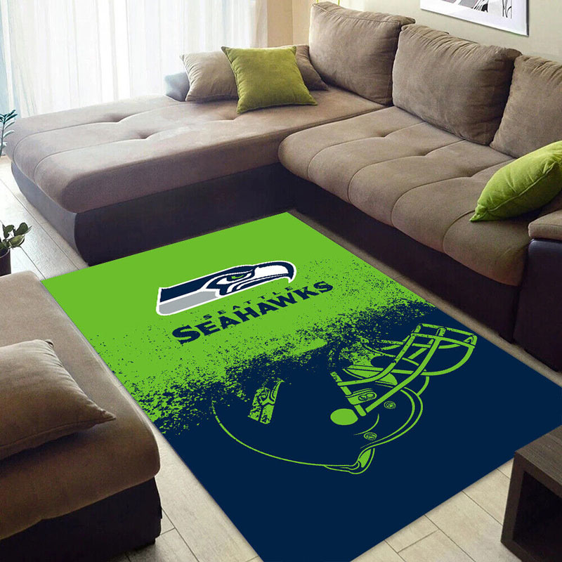 Seattle Seahawks Area Rug NFL Area Rug Dining Room Rug Indoor Rugs Rectangle Carpet