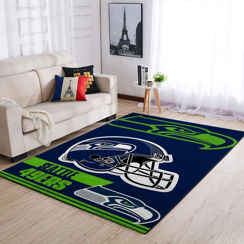 Seattle Seahawks Rug NFL Area Rug Dining Room Rugs Indoor Indoor Rug Rectangle Carpet