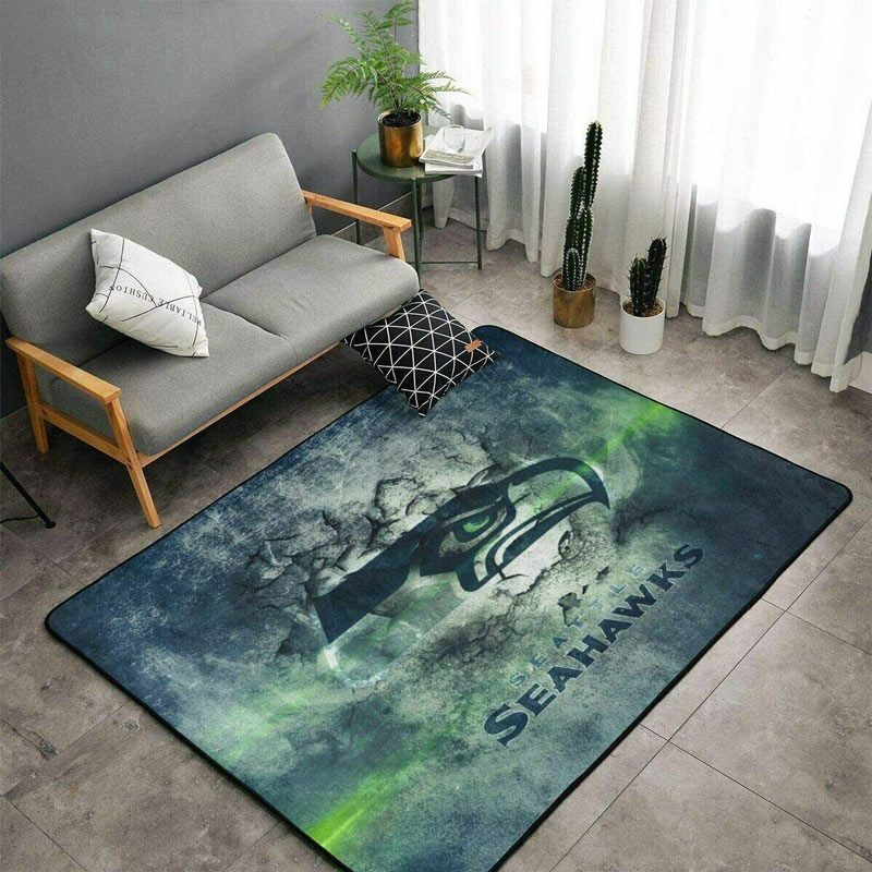 Seattle Seahawks Area Rug NFL Area Rug Bedroom Rug Indoor Rugs Rectangle Carpet
