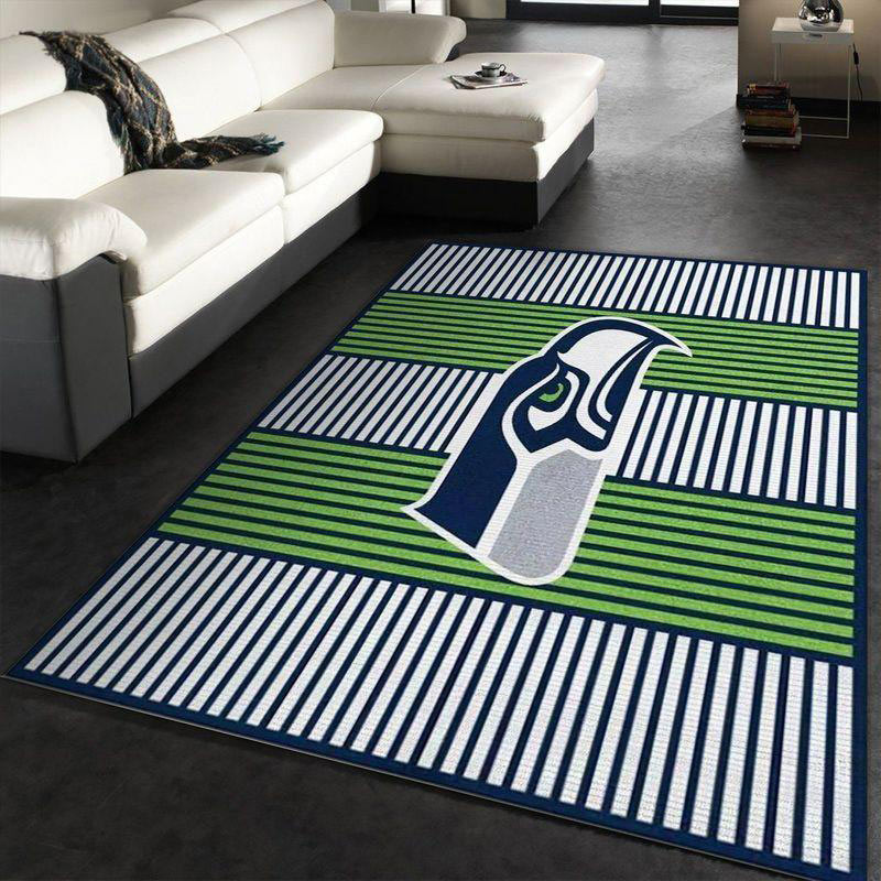 Seattle Seahawks Area Rug NFL Area Rug Dining Room Rug Indoor Rugs Rectangle Carpet