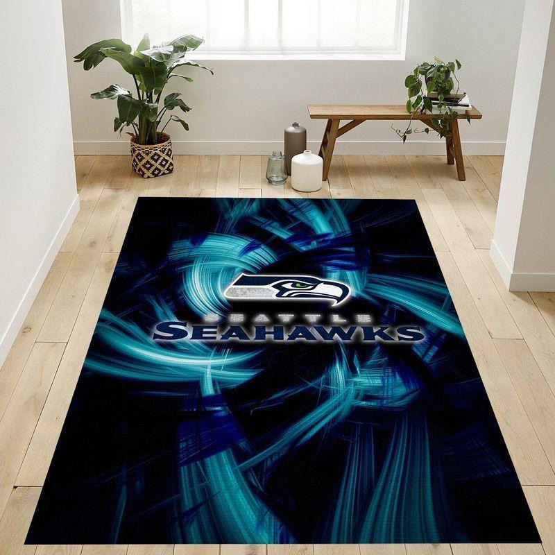 Seattle Seahawks Area Rug NFL Area Rug Living Room Rug Indoor Indoor Rug Rectangle Carpet