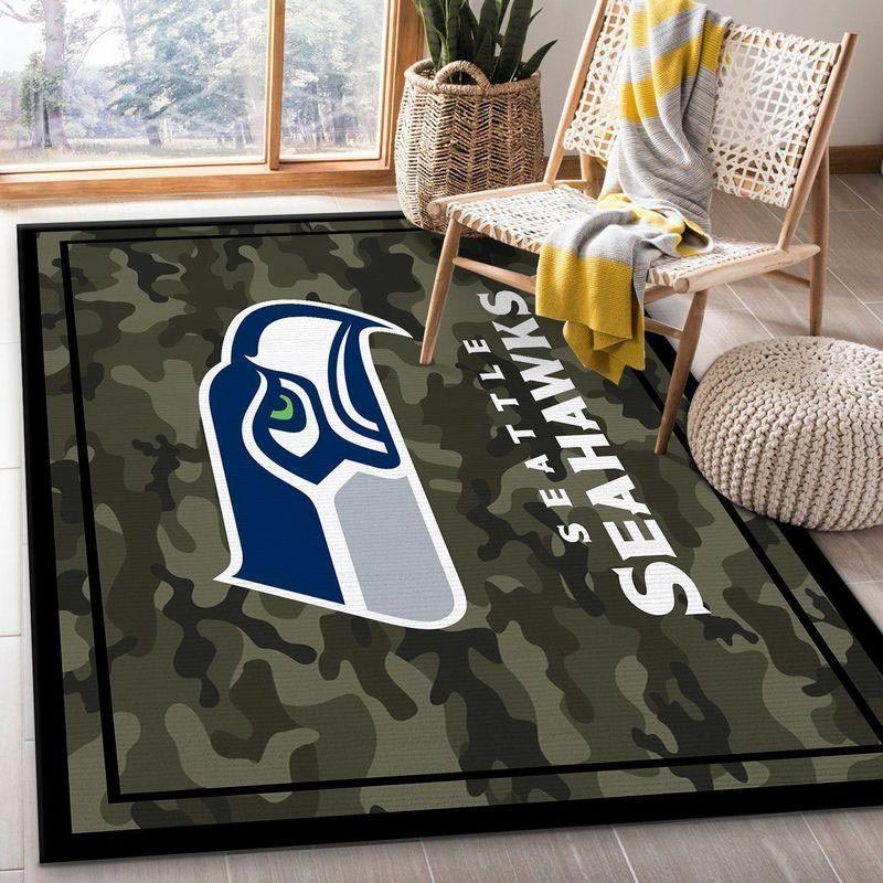 Seattle Seahawks Rug NFL Area Rug Living Room Area Rug Indoor Rugs Rectangle Carpet