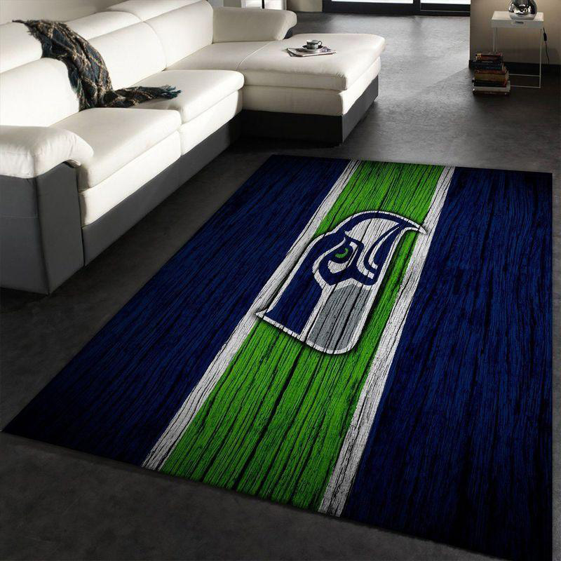 Seattle Seahawks Area Rug NFL Area Rug Living Room Rug Indoor Indoor Rug Rectangle Carpet