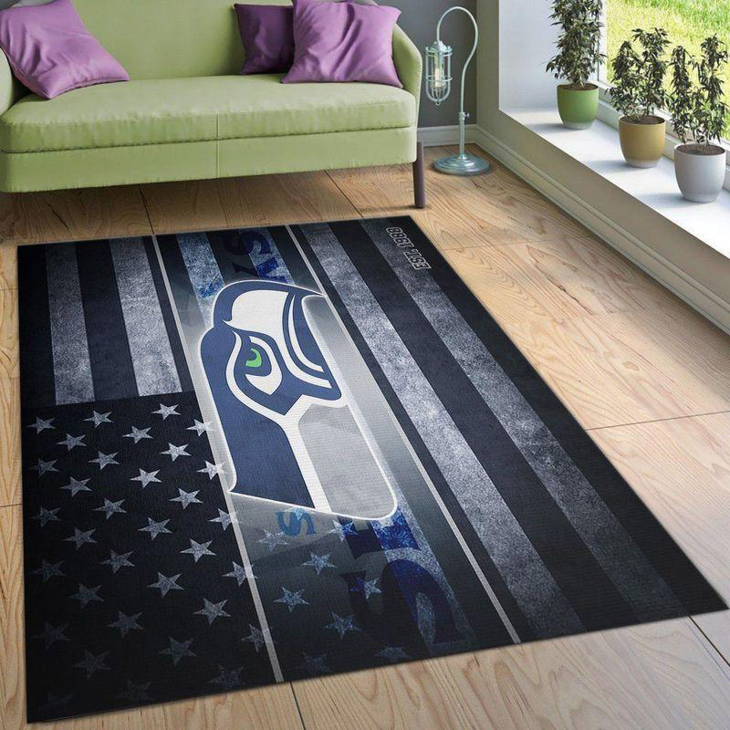Seattle Seahawks Area Rug NFL Area Rug Living Room Rug Indoor Indoor Rug Rectangle Carpet