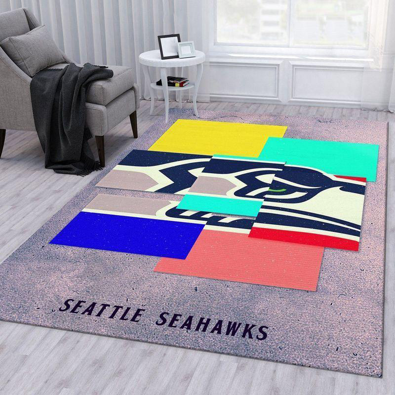 Seattle Seahawks Area Rug NFL Area Rug Bathroom Rugs Indoor Rugs Rectangle Carpet