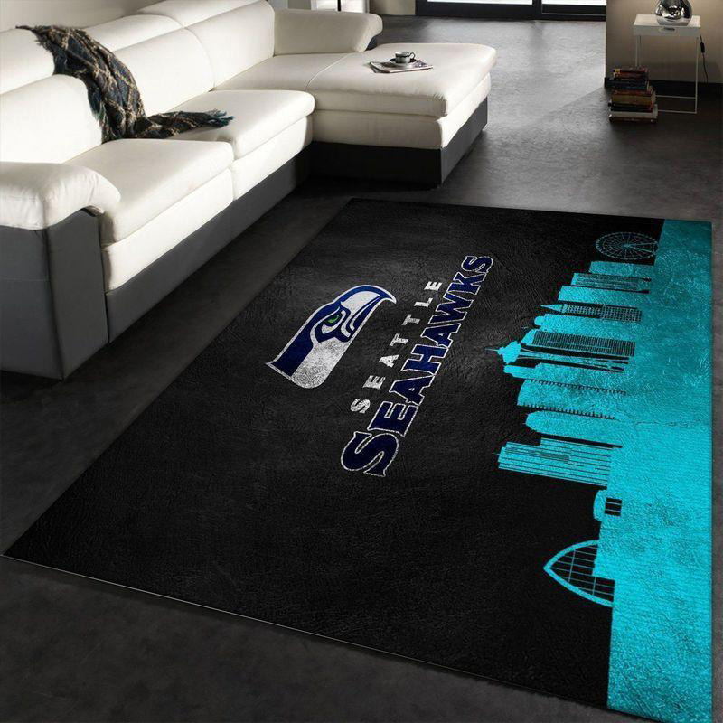 Seattle Seahawks Area Rug NFL Area Rug Living Room Rug Indoor Rugs Rectangle Carpet