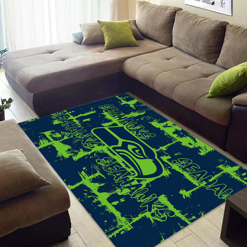 Seattle Seahawks Area Rug NFL Area Rug Bathroom Rug Indoor Indoor Rugs Rectangle Carpet