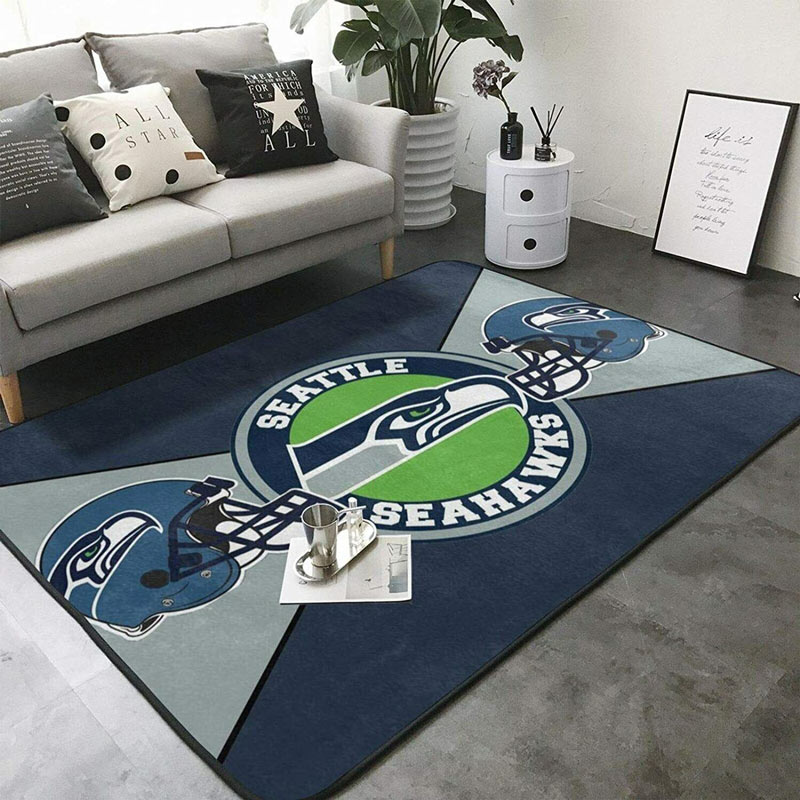Seattle Seahawks Area Rug NFL Area Rug Bedroom Area Rug Indoor Indoor Rug Rectangle Carpet
