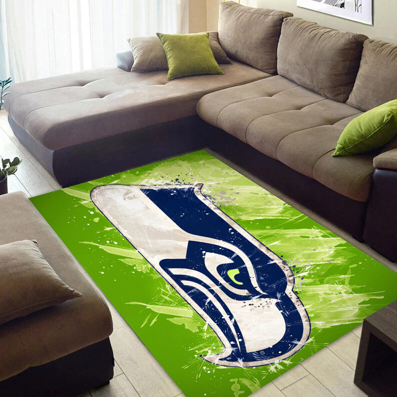Seattle Seahawks Rug NFL Area Rug Dining Room Rugs Indoor Rugs Rectangle Carpet