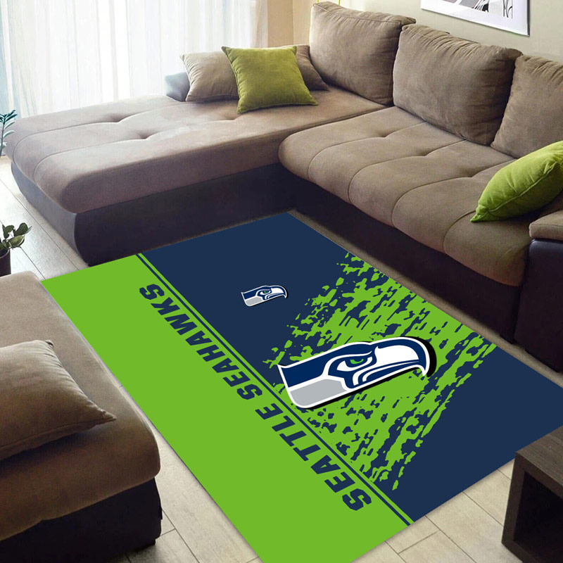 Seattle Seahawks Area Rug NFL Area Rug Living Room Rug Indoor Rug Rectangle Carpet