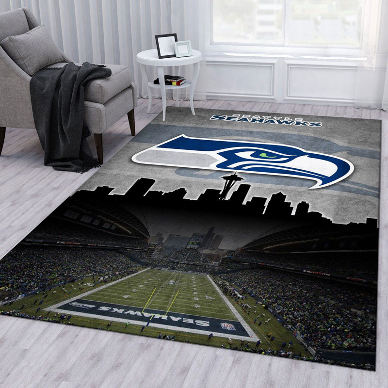 Seattle Seahawks Rug NFL Area Rug Dining Room Rug Indoor Rugs Rectangle Carpet