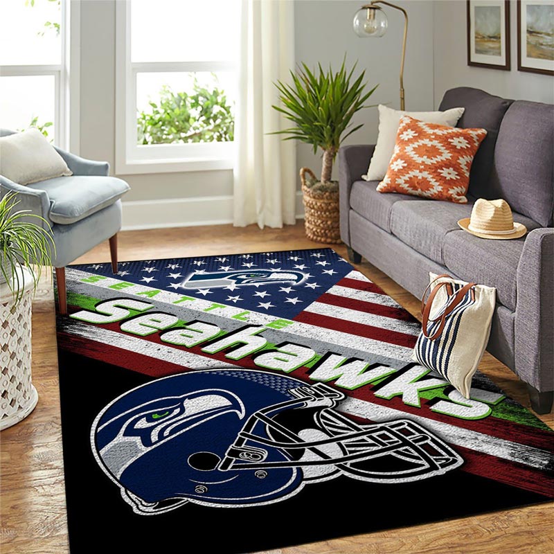Seattle Seahawks Area Rug NFL Area Rug Bathroom Rug Indoor Indoor Rug Rectangle Carpet
