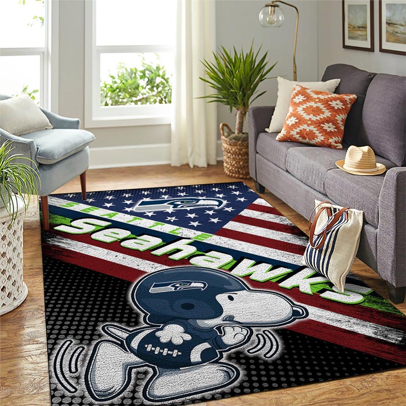 Seattle Seahawks Rug NFL Area Rug Living Room Area Rug Indoor Rugs Rectangle Carpet
