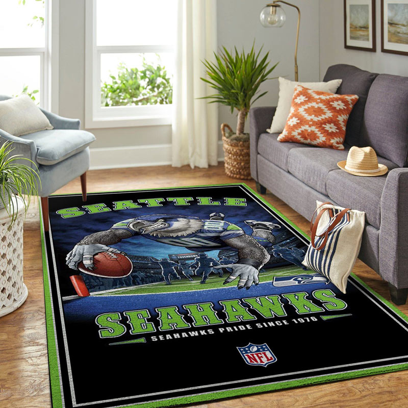 Seattle Seahawks Rug NFL Area Rug Living Room Area Rug Indoor Rugs Rectangle Carpet
