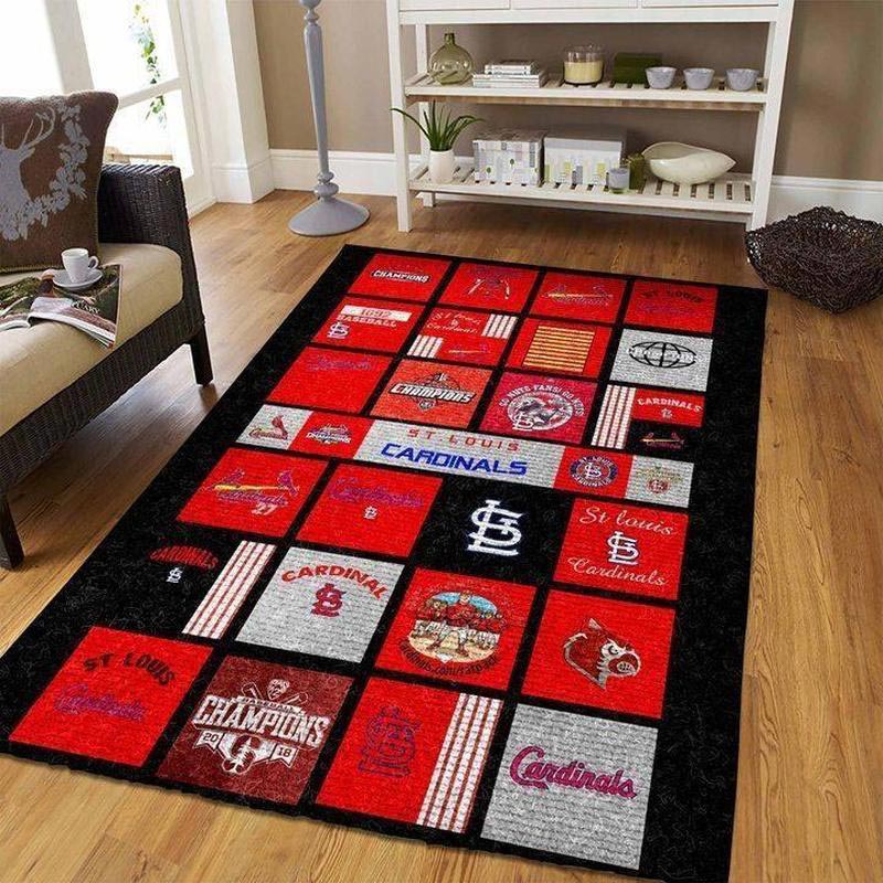 St Louis Cardinals Area Rug MLB Area Rug Living Room Rug Indoor Indoor Rugs Rectangle Carpet