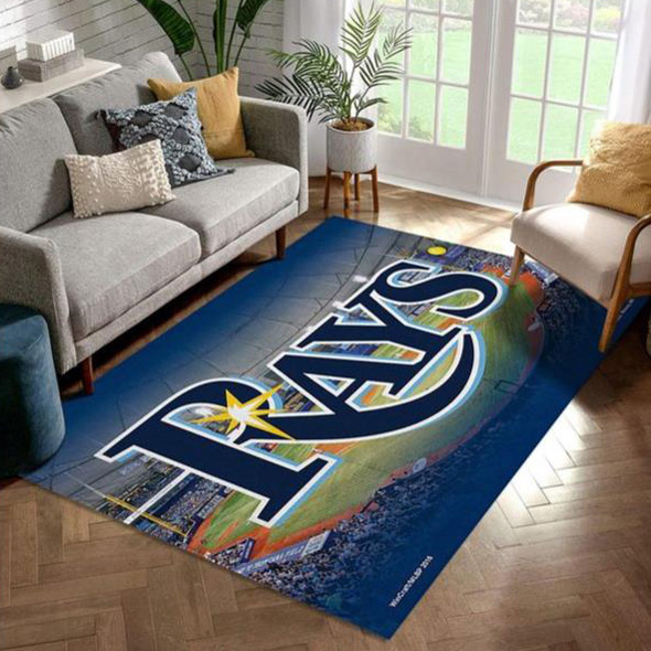 Tampa Bay Rays Area Rug MLB Area Rug Bathroom Rugs Indoor Rug Rectangle Carpet