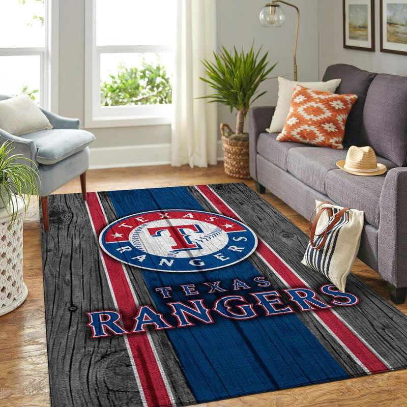 Texas Rangers Rug MLB Area Rug Bedroom Rug Indoor Indoor Rugs Rectangle Carpet